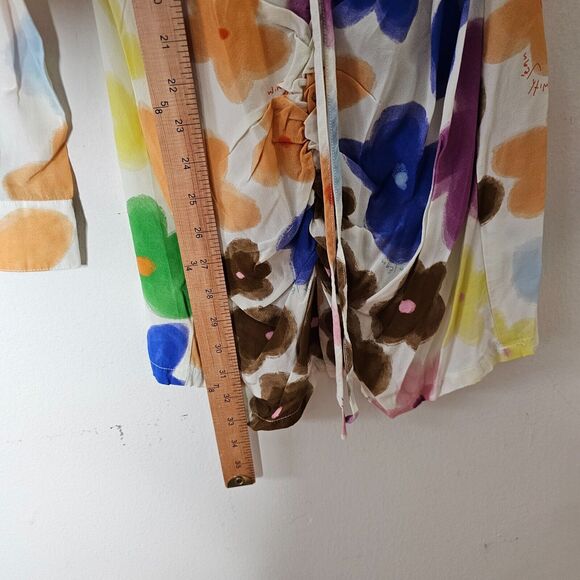 NWOT With Jean Hermana Viola Tricolor Long Sleeve Open Front Mini Dress XS - Picture 10 of 11